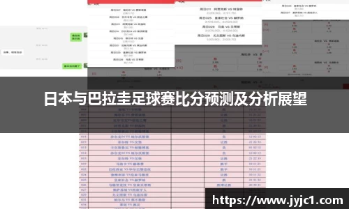 日本与巴拉圭足球赛比分预测及分析展望